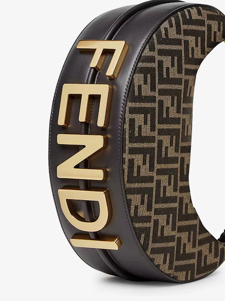 Fendi Fendigraphy Small FF jacquard fabric handbag - Tabacco