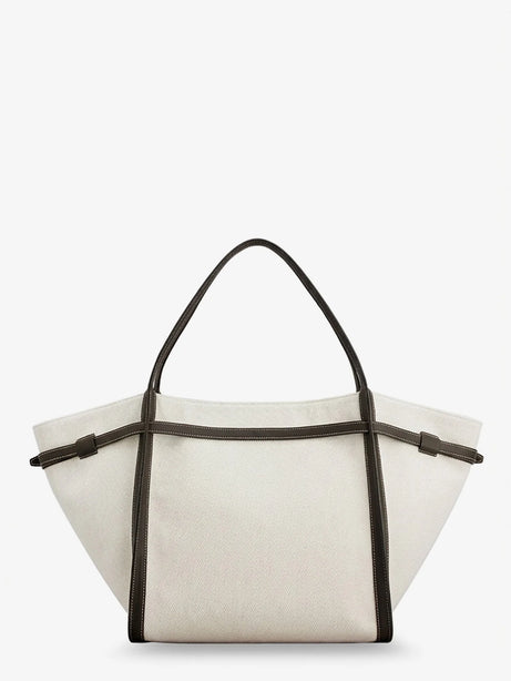 Tod'S Tim canvas and leather Medium Shopping Bag - Bianco