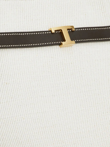 Tod'S Tim canvas and leather Medium Shopping Bag - Bianco