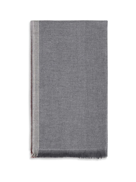 Brunello Cucinelli Cashmere Scarf - Grey Burgundy