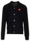 Comme Des Garcons Play Red Heart Merino Wool Cardigan - Black