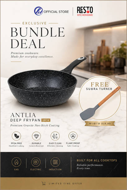 Resto Kitchenware Antlia 28cm Deep frypan ( GWP FREE TURNER)