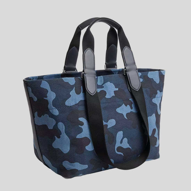 COACH Small Tour Tote Bag With Camo Print Blue Multi RS-CDQ74