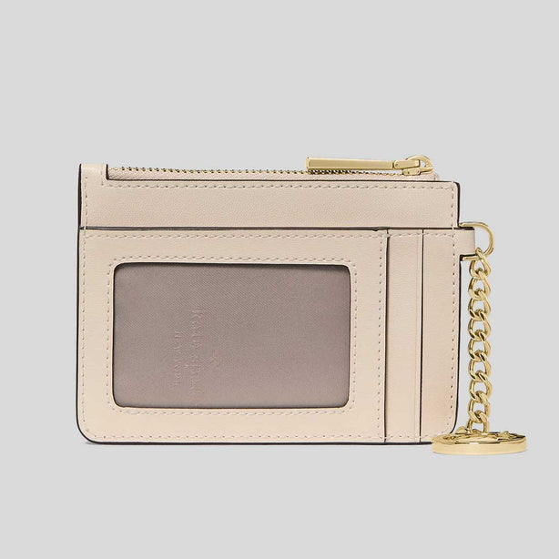 KATE SPADE Spade Flower Key Ring Card Holder Dark Beige RS-KN773