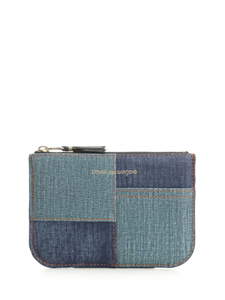 Comme Des Garcons Wallet Patchwork Denim Coin Purse - Blue