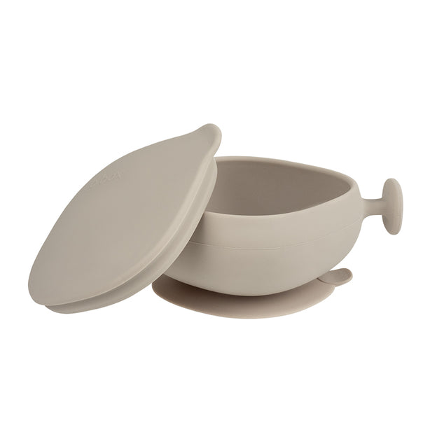 B.Box Silicone Bowl + Lid 350ml | Kids Suction Bowl | 6 months+| Latte