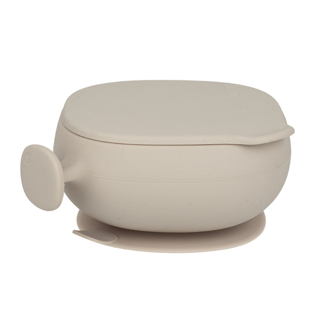 B.Box Silicone Bowl + Lid 350ml | Kids Suction Bowl | 6 months+| Latte