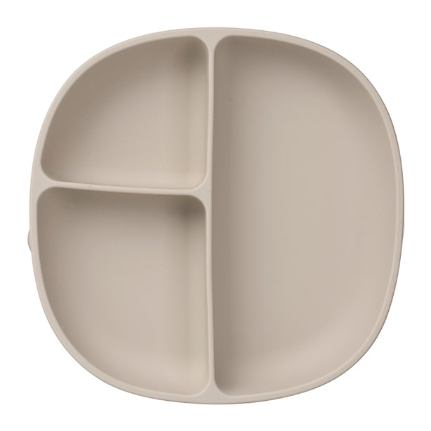 B.Box Silicone Plate + Lid 690ml | Kids Suction Plate | 6 months+ | Latte