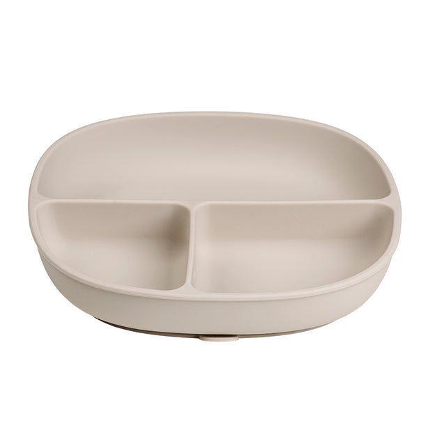 B.Box Silicone Plate + Lid 690ml | Kids Suction Plate | 6 months+ | Latte