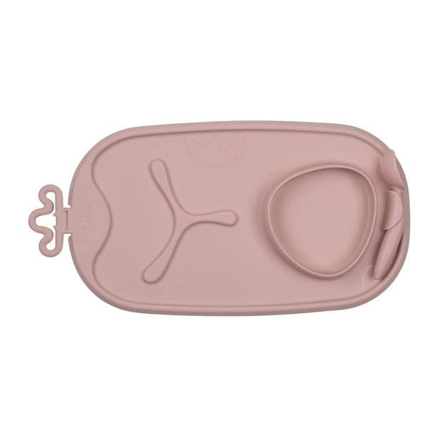 B.Box Roll + Go Mealtime Mat with Spoon | Travel Friendly | 6 months+ | Blush