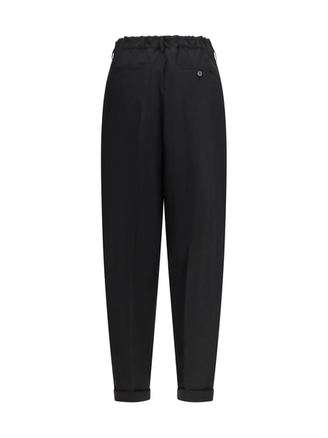 Marni Pleated Pants with an elasticated waistband - Black