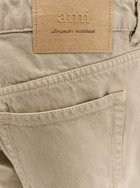 Ami Paris Cotton trousers - Beige Taupe