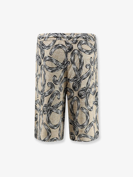 Loewe Paula's Ibiza - Terrycloth shorts with iconic print - Beigeblack