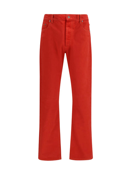 Versace Straight-leg cotton denim Jeans - Red