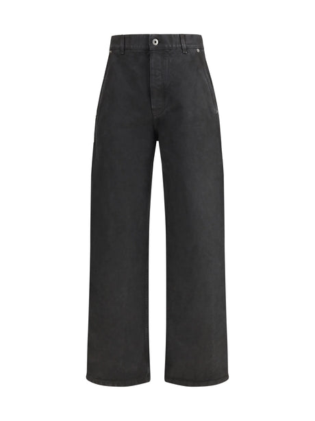 Loewe Baggy Jeans with a decorative single belt detail - Anthracite