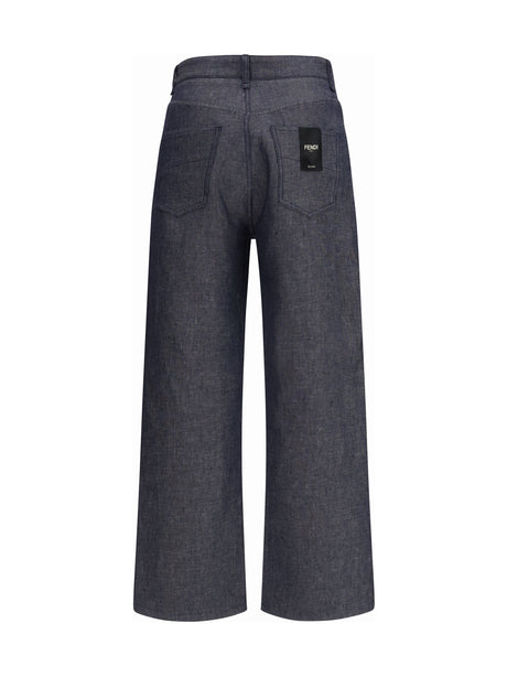 Fendi D. Relaxed Jeans - Dark Blue