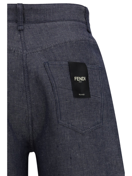 Fendi D. Relaxed Jeans - Dark Blue