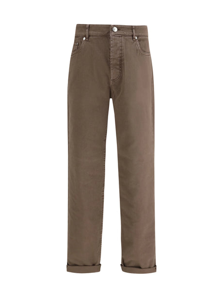 Brunello Cucinelli Jeans with turn-up hem - Hazelnut