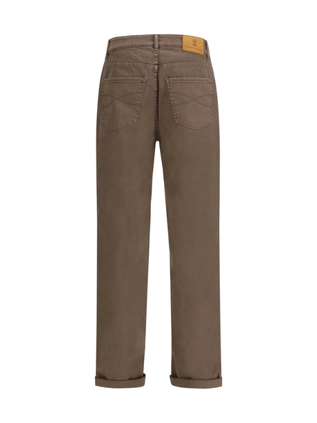 Brunello Cucinelli Jeans with turn-up hem - Hazelnut