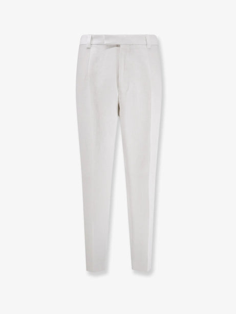 Boss Port linen trousers - White