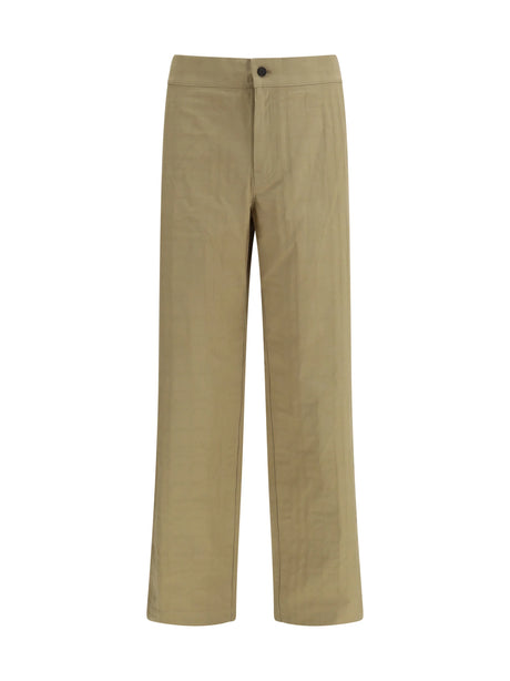 Burberry Textured check cotton Pants - Sandstorm Beige Chk
