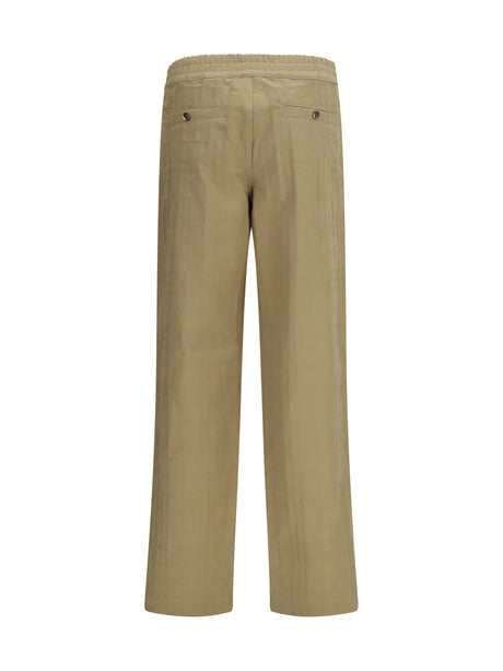 Burberry Textured check cotton Pants - Sandstorm Beige Chk