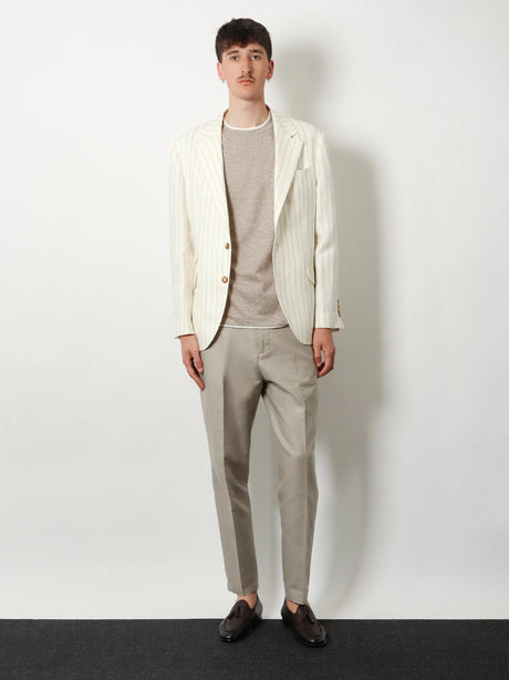 Brunello Cucinelli Cotton and linen trousers - Brownfreddo