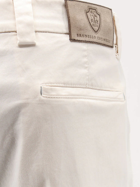 Brunello Cucinelli Stretch cotton trousers - Englishwhite