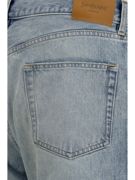 Saint Laurent Cotton Denim Jeans with stonewashed finish - Dark Purple