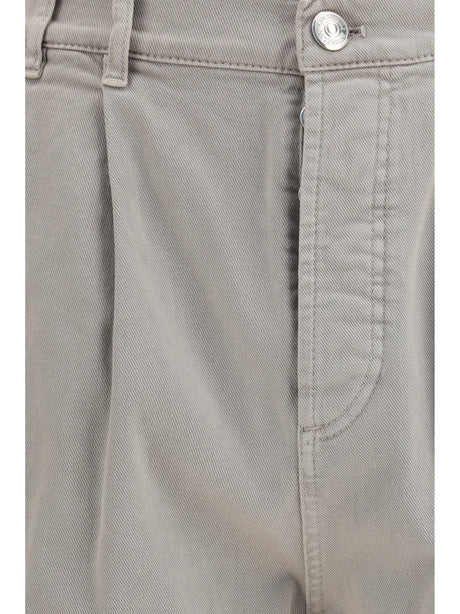 Brunello Cucinelli Stretch canvas Pants - Brown Freddo