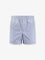 Ami Paris Cotton bermuda shorts with striped pattern - Bleu Cachemire/ Blanc