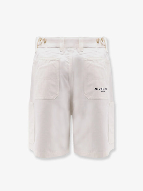 Givenchy Cotton bermuda shorts with Logo embroidery - White