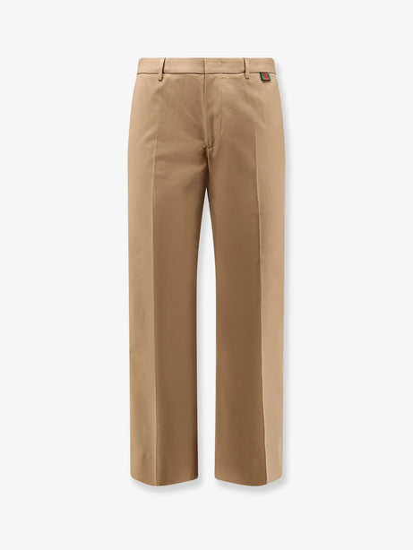 Gucci Cotton trousers with Web detail - Bisque