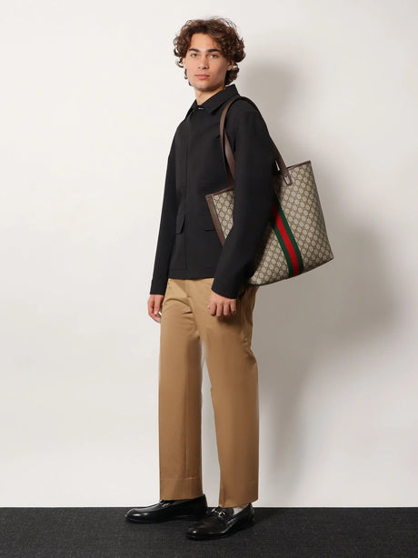 Gucci Cotton trousers with Web detail - Bisque