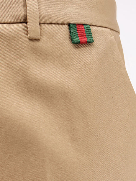 Gucci Cotton trousers with Web detail - Bisque