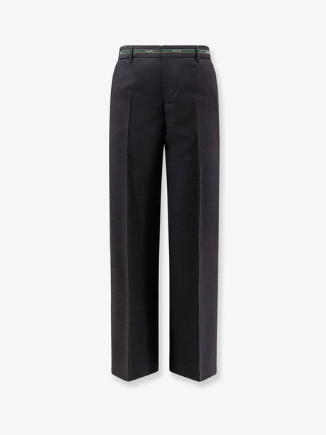 Gucci Wool trousers with Gucci detail - Dark Grey Green Mc