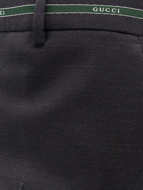 Gucci Wool trousers with Gucci detail - Dark Grey Green Mc