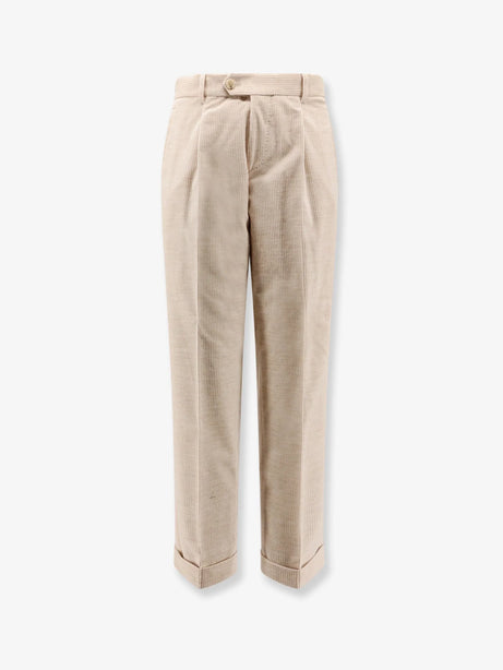Boss Peet Pleat corduroy trousers - Open Beige