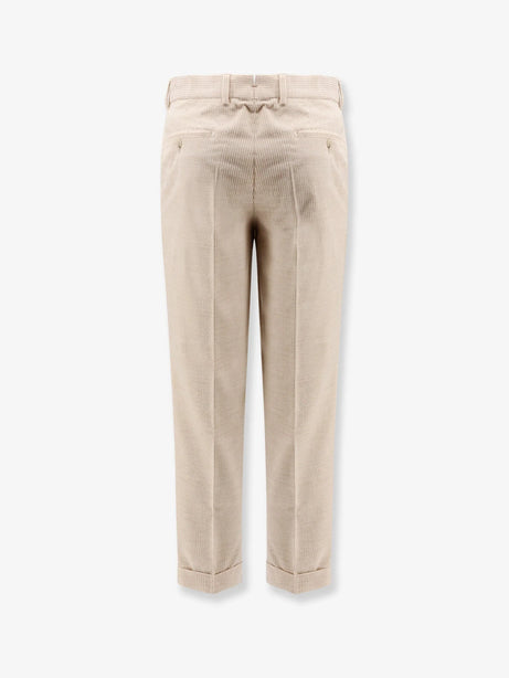 Boss Peet Pleat corduroy trousers - Open Beige