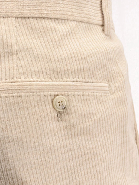 Boss Peet Pleat corduroy trousers - Open Beige