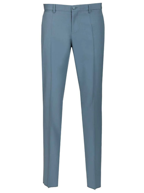 Dolce & Gabbana Wool Poplin Trousers - Sky Blue