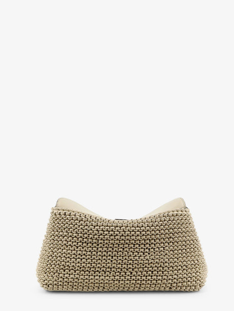 Toteme T-Lock woven leather clutch - Fawn