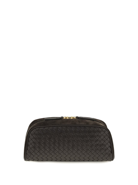 Bottega Veneta Large Nodo Pouch - Espresso-Gold