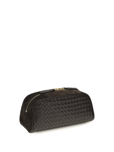 Bottega Veneta Large Nodo Pouch - Espresso-Gold