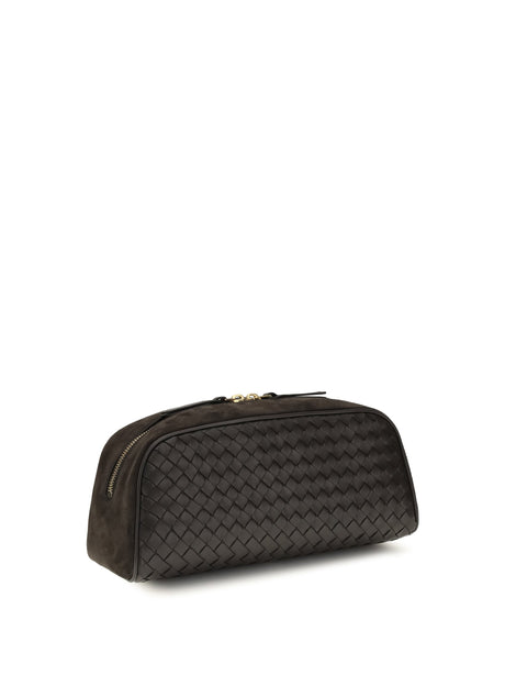 Bottega Veneta Large Nodo Pouch - Espresso-Gold