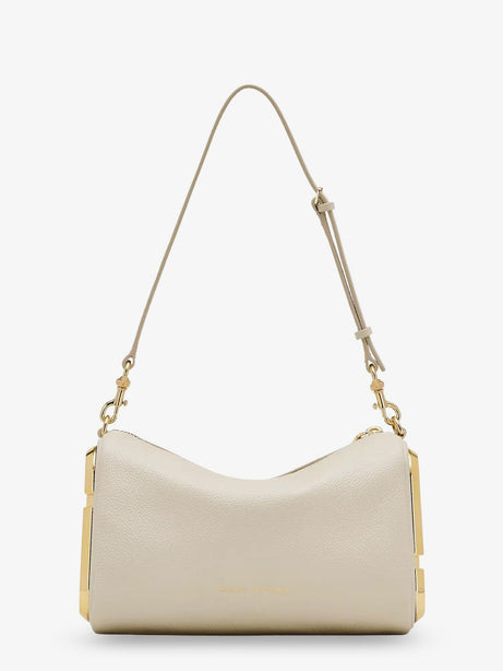 Marc Jacobs Snapshot Hammered Leather Shoulder Bag - Cloud White