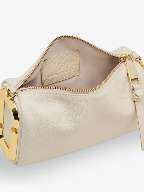 Marc Jacobs Snapshot Hammered Leather Shoulder Bag - Cloud White