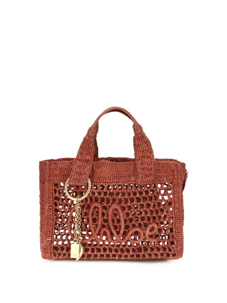 Chloé Small Summer Banana East-West Tote Bag - Ginger Red