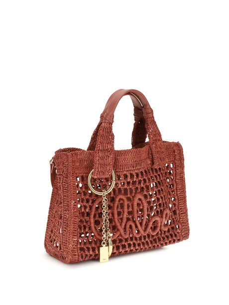 Chloé Small Summer Banana East-West Tote Bag - Ginger Red