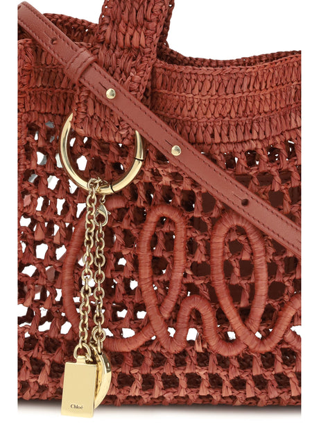Chloé Small Summer Banana East-West Tote Bag - Ginger Red